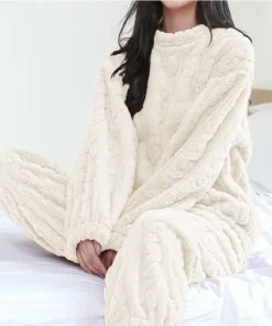 Alternative view of Warm Winter Nightwear Thick Pajamas Sets Pajamas Set Woman Home Wear Women Ensembles Pyjama Femme Ensemble Women's Pajama Set