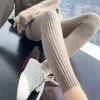 Slim Leggings Autumn Women High Waist Casual Trousers Knitted Ribbed Thicken Solid Elasticity Thermal Ankle-Length Leggins