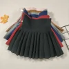 Kids Skirt Girls' Pleated Skirt Solid Sweet Pink Beach Skirt Black Cute Mini Skirt Slim Fit Baby Princess Skirt 2-12 Years