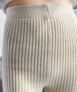 Slim Leggings Autumn Women High Waist Casual Trousers Knitted Ribbed Thicken Solid Elasticity Thermal Ankle-Length Leggins - Image 3