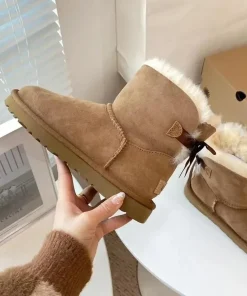 2025 Winter Warm Boots - Women's Snow Boots, Men's Short Boots. Made of real sheepskin and wool. Low-top and mid-top warm shoes. - Image 4