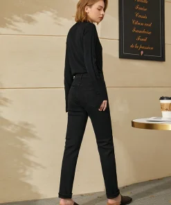 AMII Minimalism Jeans for Women 2025 Autumn Slim Feet Fashion Casual All-match Cotton Slight Strech Ankle-Length Pants 12514004 - Image 5