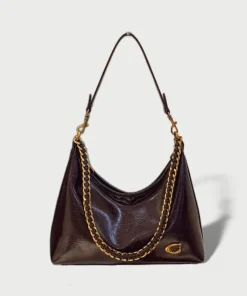 Spacious Simple Stylish Chain Single Shoulder Underarm Bag Fall Winter New Style Vintage Unique Slant Bag for Work