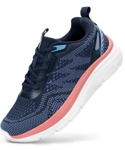 Fittington Women's Wide Walking Shoes Flexible Upper Woman Sneakers For Flat Foot Plantar Fasciitis Heel Pain Relief