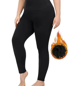 Autumn And Winter Solid Color Plus-size Nine-point Pants Black High-waisted Tight-fitting Leggings And Fleece Thick-legged Pants - Image 3