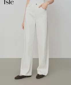 FSLE Retro Raw Denim High-waist Straight-leg Jeans Women's 2025 Early Autumn New 3D Cut Slimming Jeans 25FS13104