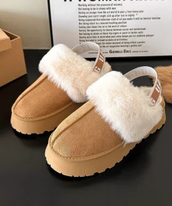 2025 Winter Woman Slippers Plush Women's Boots Keep Warm Winter Shoes Fur Snow Botas Mujer Slip on Fur Shoes Women Footwear 11 - Image 3