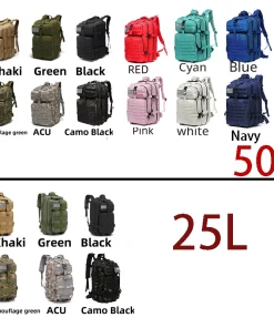 Alternative view of 25L/50L 1000D Nylon Waterproof Trekking Fishing Hunting Bag Backpack Outdoor Rucksacks Tactical Sports Camping Hiking