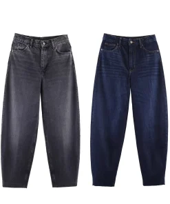 2025 Winter New Women's Fashionable and Elegant High-Waisted Leg Jeans for Commute and Versatile Style