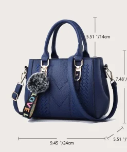 Embroidery Messenger Bags Women Leather Handbags Bags for Women Sac a Main Ladies hair ball Hand Bag - Image 6