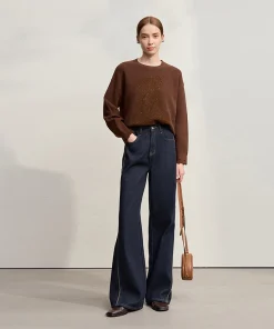 Amii Jeans Pants For Woman 2025 Winter New Cotton Warm Medium And Low Waist Pants Wide Leg Loose Denim Trousers Women 12544157 - Image 3