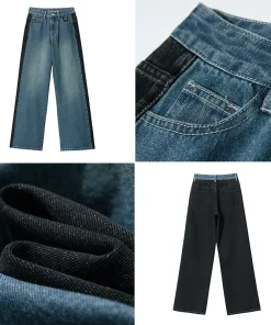Amii Jeans pants women 2025 autumn new casual retro Women's denim pants loose patchwork Versatile wide-leg ladies pants 12553027 - Image 6