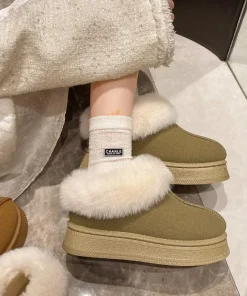 Faux Fur Winter Boots for Women Non Slip Plush Snow Boots Woman Thick Bottom Warm Cotton Shoes Platform Botas Mujer - Image 6