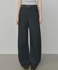 FSLE Design Relaxed High Waist Jeans Women's 2025 Autumn New Arrival Slashed Jeans Trousers 25FS13105 - Image 3