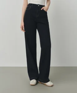 FSLE Retro Raw Denim High-waist Straight-leg Jeans Women's 2025 Early Autumn New 3D Cut Slimming Jeans 25FS13104 - Image 3