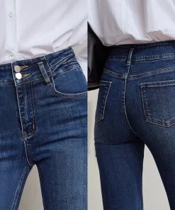 AMII Jeans Pants Women 2025 Autumn New Retro Classic Woman Denim Pants Cotton Casual Versatile Slim Flare Trousers 12543143 - Image 5