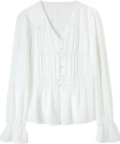SENTUBILA Women's Women's Chiffon Blouse 2025 New Summer Woman Buttoned Shirts Office Blouses Female Clothing 151V80290 - Image 6