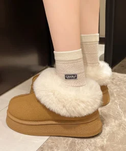 Faux Fur Winter Boots for Women Non Slip Plush Snow Boots Woman Thick Bottom Warm Cotton Shoes Platform Botas Mujer - Image 5