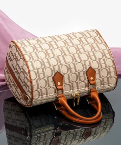 CHCH Women's Pillow Bag Autumn/Winter New Collection Letter Handbag Brown Boston Bag - Image 5