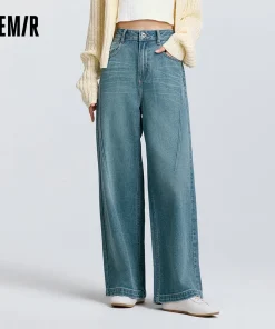 Semir Jeans Women High-waisted Wide-leg Trousers 2025 New Spring Long Trousers Street Style Trendy Versatile Trousers