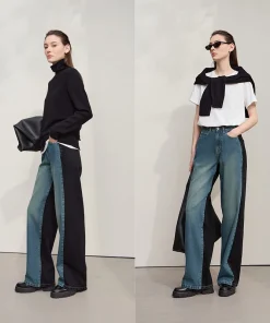Amii Jeans pants women 2025 autumn new casual retro Women's denim pants loose patchwork Versatile wide-leg ladies pants 12553027 - Image 4