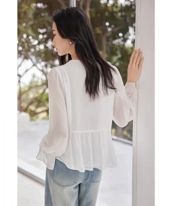 Alternative view of SENTUBILA Women's Women's Chiffon Blouse 2025 New Summer Woman Buttoned Shirts Office Blouses Female Clothing 151V80290