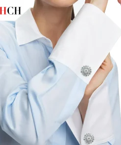 Simple New Women's Shirt Splicing Design Embroidery Flowers Elegant and Versatile Spring and Summer Striped Women's Tops - Image 3