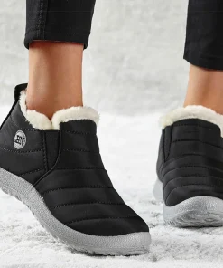 Alternative view of Women Boots Waterproof Winter Boots Fur Shoes Women Slip On Ankle Boots Snow Botas Mujer 2025 Winter Shoes Couple Short Boot