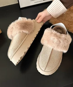 2025 Winter Woman Slippers Plush Women's Boots Keep Warm Winter Shoes Fur Snow Botas Mujer Slip on Fur Shoes Women Footwear 11 - Image 4