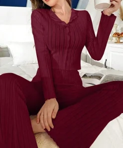 Winter Sleepwear Women's Pajamas Set Pajama Sets Sleepwear for Sleeping Sexy Women's Lingerie Woman Trousers Home Clothes Warm