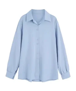Black Chiffon Shirts For Women Spring NEW Solid Long Sleeve Shirts Korean Fashion Ladies Blouse Simple Female Clothing Tops - Image 6