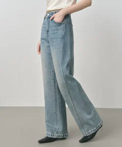 FSLE Retro Raw Denim High-waist Straight-leg Jeans Women's 2025 Early Autumn New 3D Cut Slimming Jeans 25FS13104 - Image 5