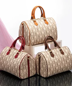 CHCH Women's Pillow Bag Autumn/Winter New Collection Letter Handbag Brown Boston Bag - Image 6
