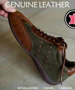 Vintage German Training Baseball Shoes for Women's Genuine Leather Woman Running Sports Shoes Outdoor Tennis Lace-up Sneakers