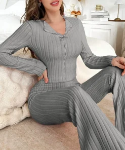 Alternative view of Winter Sleepwear Women's Pajamas Set Pajama Sets Sleepwear for Sleeping Sexy Women's Lingerie Woman Trousers Home Clothes Warm
