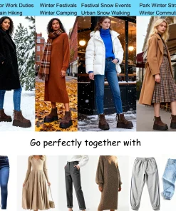 Fujin 7cm Suede Leather Snow Shoes Ankle Booties Platform Winter Boots Women Comfortable Non Slip Chelsea Boots Chunky Heel - Image 3