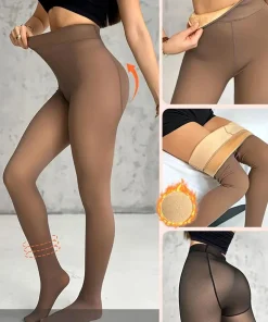 2PC 300g Thicken Fleece Warm Women Leggings Sexy Sheer High Waist Thermal Winter Tights 2026 Casual Hermal Stockings Pantyhose - Image 5