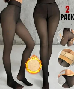 2PC 300g Thicken Fleece Warm Women Leggings Sexy Sheer High Waist Thermal Winter Tights 2026 Casual Hermal Stockings Pantyhose
