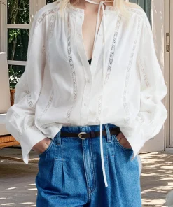 Women s Casual V-Neck Long Sleeve Button Down Shirt with Lace Detailing and Balloon Sleeves - Stylish Fall Blouse - Image 3