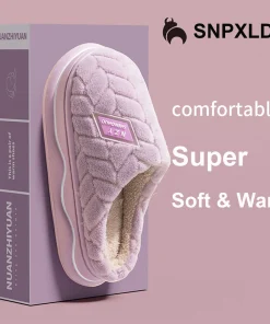 Winter Home Slippers for Women Warm Thick Sole Non Slip Indoor Slippers for Men Fluffy Bedroom Slippers for Unisex