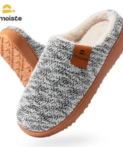 Alternative view of Pmoiste Soft Knited House Slippers Women Comfortable Warm TPR Wedge Memory Foam Designer Luxury Living Room Shoes Winter Indoor