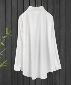 Plus Size Shirts 2025 Summer New Women's Casual Loose Fashion Top Elegant Korean Style Solid Sweet Blouses Single-breasted Lapel - Image 6