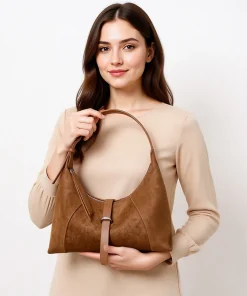 New Women's Natural Suede Leather Shoulder Bags Female Soft Cowhide Durable Crossbody Bag Ladies Fashion Trend Commute Handbags - Image 3