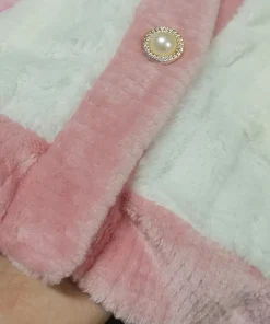 Thickened Warm Pink Peach Coral Velvet Pajamas 2PCS Set Winter Ladies Cardigan Nightwear Homewear Sweet Sleepwear Loungewear - Image 6