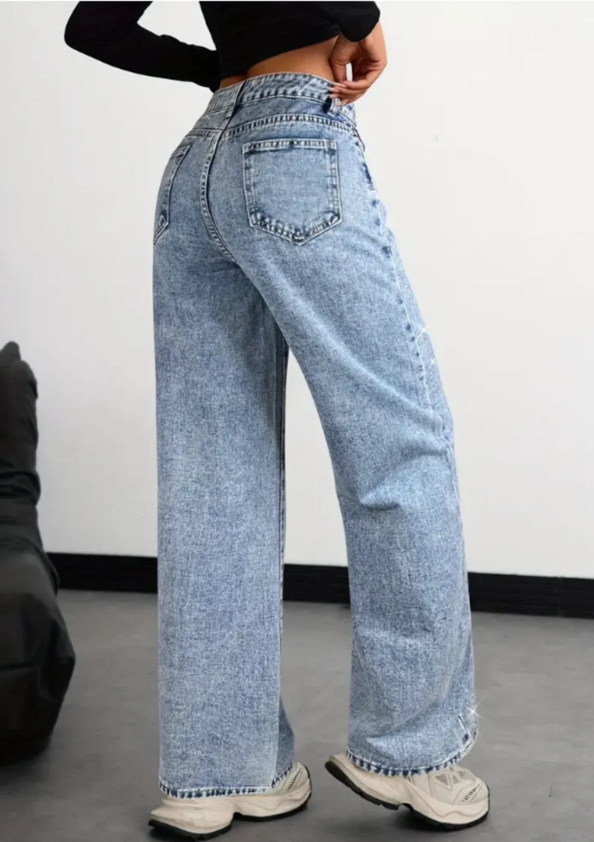 American-style high street retro full-diamond wide-leg jeans for women new 2025 autumn style versatile and slimming great for a - Image 2
