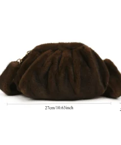 New Comfortable Versatile Texture Top Clutch Bag Women Winter Fluffy Cloud Crossbody Bag Retro Furry Commuting Storage Bag - Image 6