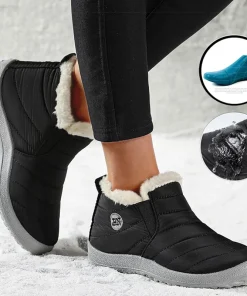 Women Boots Waterproof Winter Boots Fur Shoes Women Slip On Ankle Boots Snow Botas Mujer 2025 Winter Shoes Couple Short Boot