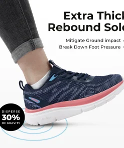 Fittington Women's Wide Walking Shoes Flexible Upper Woman Sneakers For Flat Foot Plantar Fasciitis Heel Pain Relief - Image 4