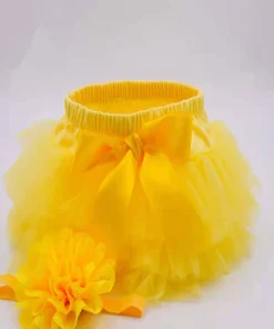Baby girl tutu skirt 2pcs tulle lace bloomers diaper cover Newborn infant outfits Mauv headband flower set Baby mesh bloomer - Image 6