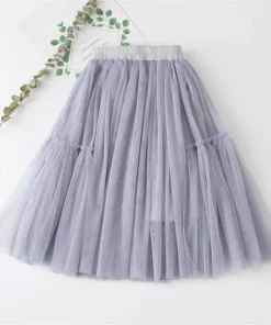 Kids Skirts For Girls Cotton Lace Tutu Pleated Skirt Black Pink Gray Children's Clothing 4 6 8 10 12Y Pettiskirt Party Clothes - Image 4